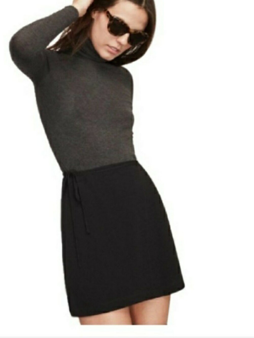 Reformation Clifton Wrap Skirt Black